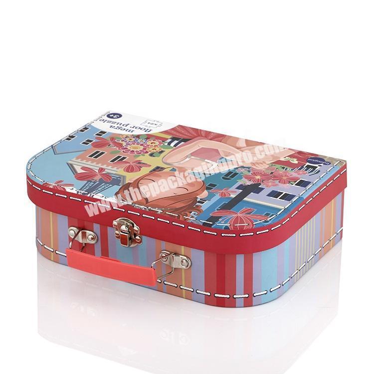Small Lovely Cute Girls Print Luggage Travel Suitcase Cardboard