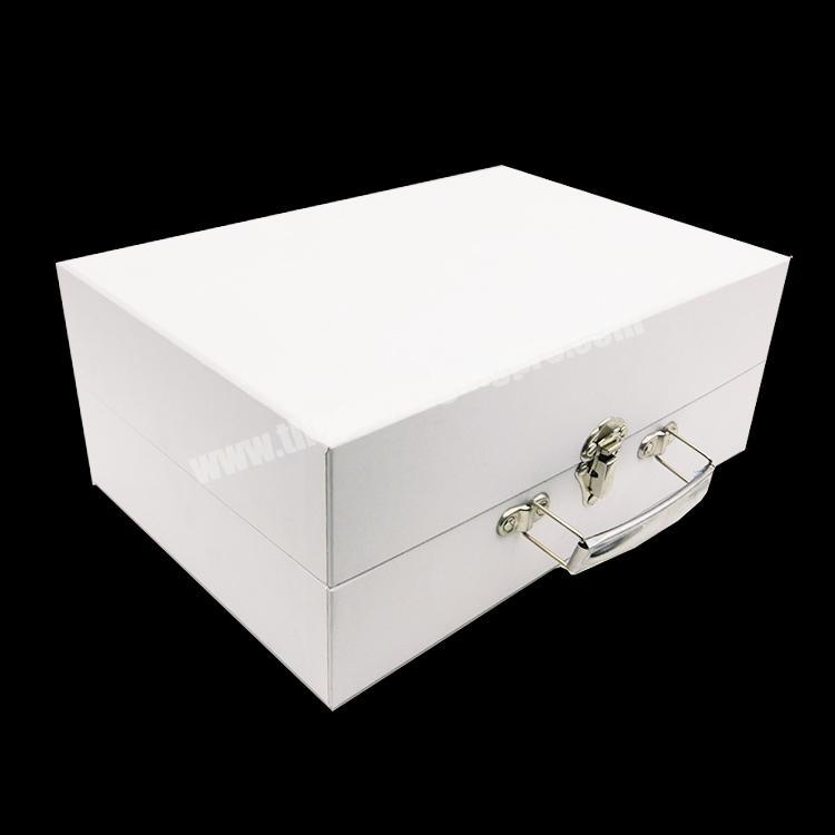 Square Handmade Custom Paper Cardboard White Suitcase Gift Box