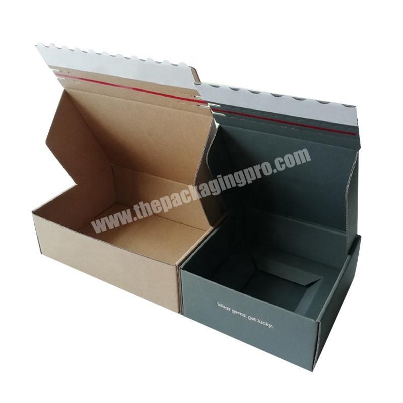 Tailored Carton Self Seal Postal Boxes Custom Cardboard Shoe zippo Box Mailer Printed Packaging Work Packing from Home