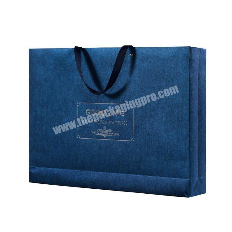 Top quality custom logo kraft craft paper wedding gifts shopping bags with cotton handles