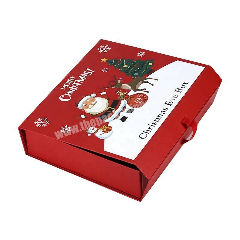 Unique LaRibbons Cute Christmas Decoration Magnetic Gift Paper Santa Boxes with Ribbon