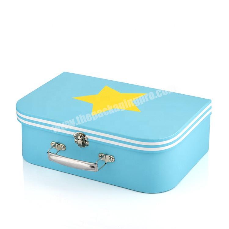 Vintage Christmas Mini Color Paper Printed Children Gift Cardboard Retro Suitcase Candy Tool Box For Kids