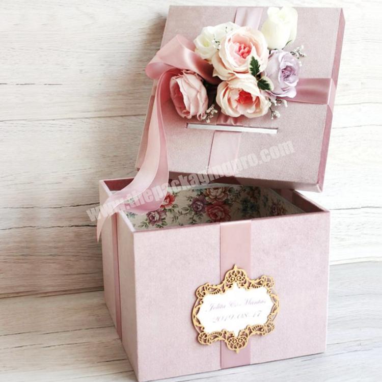 Wedding Money Card Cardboard Favor Boxes Wedding Souvenirs Invitation Welcome Candy Sweet Money Gift Box Packaging With Ribbon