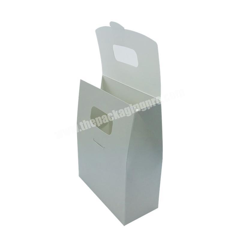 White Cute Coated Paper Roof Shape Storage Gift Box With PVC Window