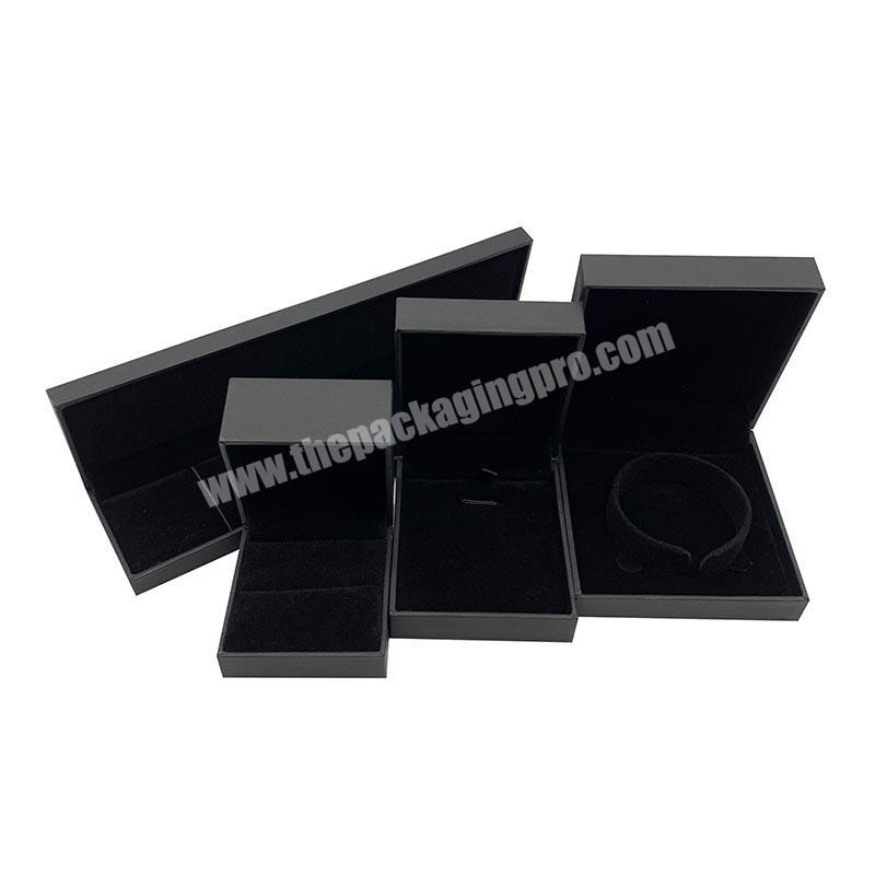 Wholesale Black Fancy Paper Packaging Boxes Custom Logo Jewelry Packaging Box Velvet Jewelry Set Box