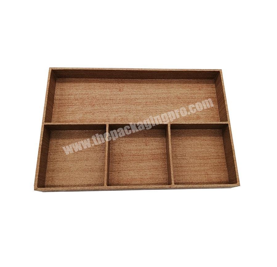 Wholesale Brown Cardboard Makeup Storage Shelf Desk Organizer Set