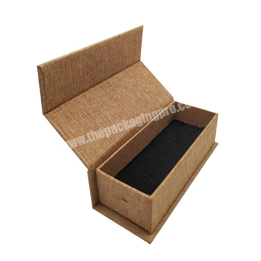 Wholesale Brown Cardboard Necklace Gift Box Magnetic Closure