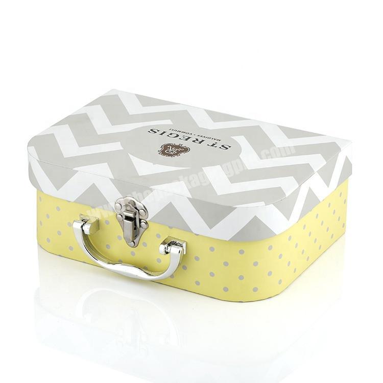 Wholesale CMYK Printing Paper Cardboard Rigid Packaging Cute Baby Suitcase Gift Box