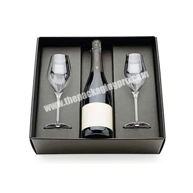 Wholesale Custom Champagne Packaging Paper Whiskey Wine Glasses Gift Box