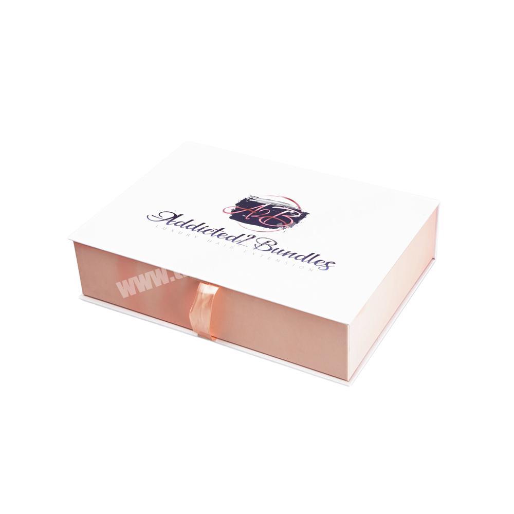 Wholesale Custom Logo Black Magnetic Cardboard Paper Gift Premium Wig Luxury Hair Extension Packaging Box wholesaler