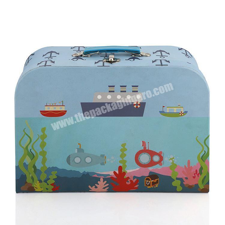Wholesale Custom Luxury Decorative CMYK Printing Paper Cardboard Rigid Packaging Cute Baby Suitcase Gift Box factory