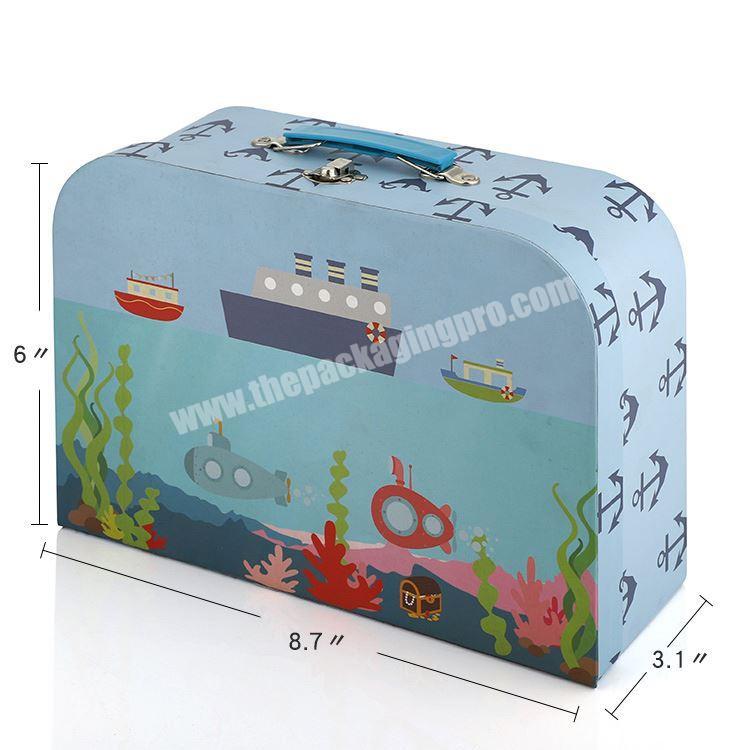 Wholesale Custom Luxury Decorative CMYK Printing Paper Cardboard Rigid Packaging Cute Baby Suitcase Gift Box manufacturer