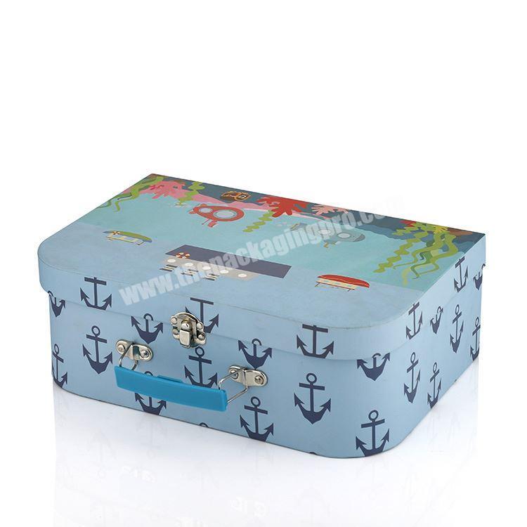 custom Wholesale Custom Luxury Decorative CMYK Printing Paper Cardboard Rigid Packaging Cute Baby Suitcase Gift Box 