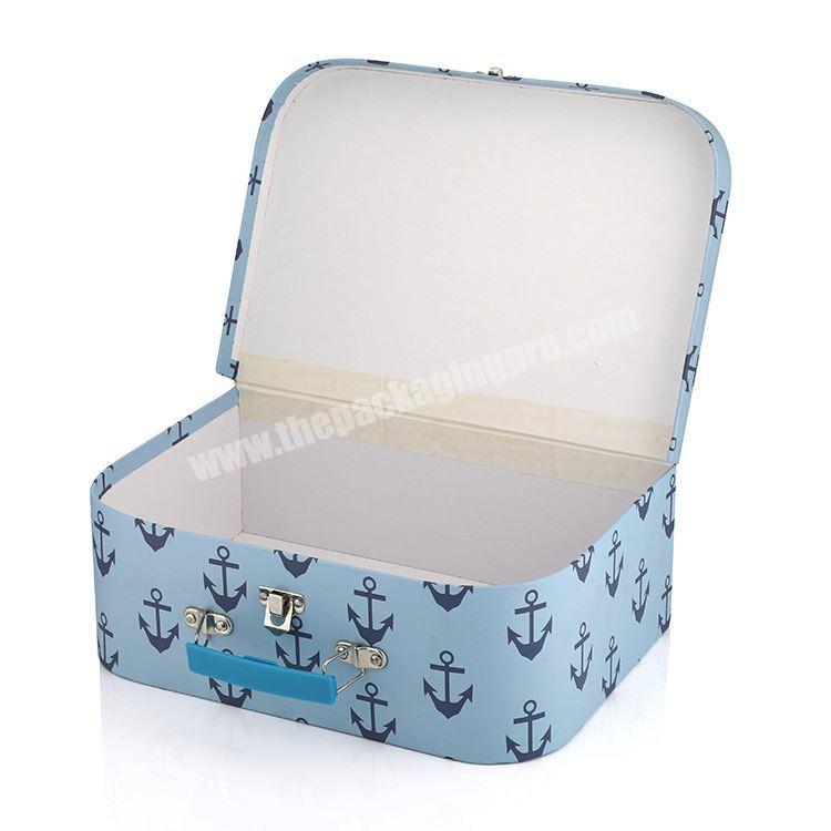 Wholesale Custom Luxury Decorative CMYK Printing Paper Cardboard Rigid Packaging Cute Baby Suitcase Gift Box