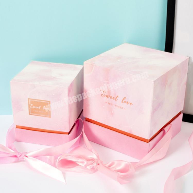 Wholesale Custom Pink Box Empty Candle Jars Package Gift Paper