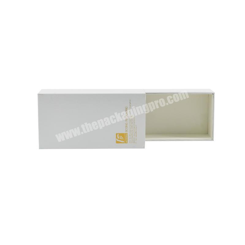 Wholesale Glossy White Drawer Paper Gift Box Cosmetic Luxury Packaging Box