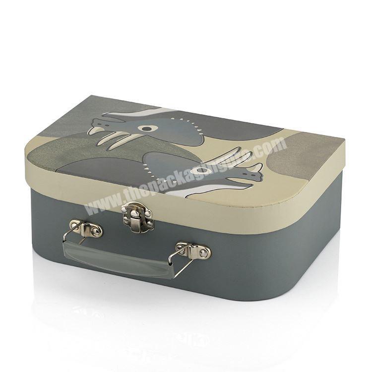 custom Wholesale Luxury Custom Handmade Rigid Paper baby clothing Packaging Gift Mini Suitcase Box With Handle 