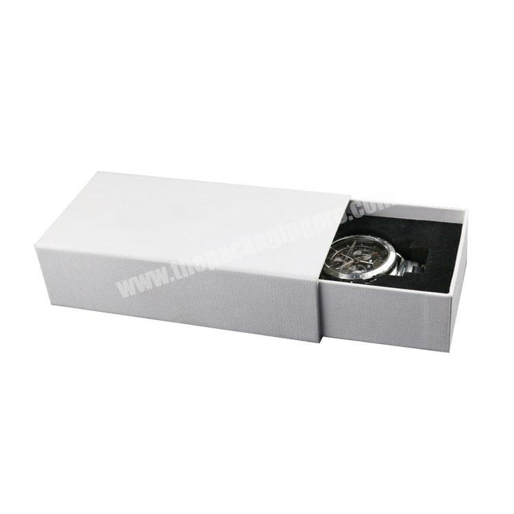 Wholesale Luxury Logo Custom Printed Cardboard Drawer  White Watch Gift Boxes