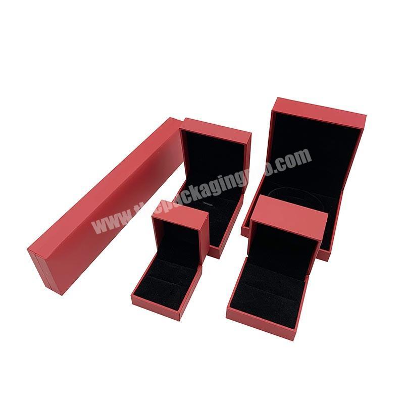 Wholesale Red Leatherette Gift Box Packaging Jewelry Box Set Custom Logo