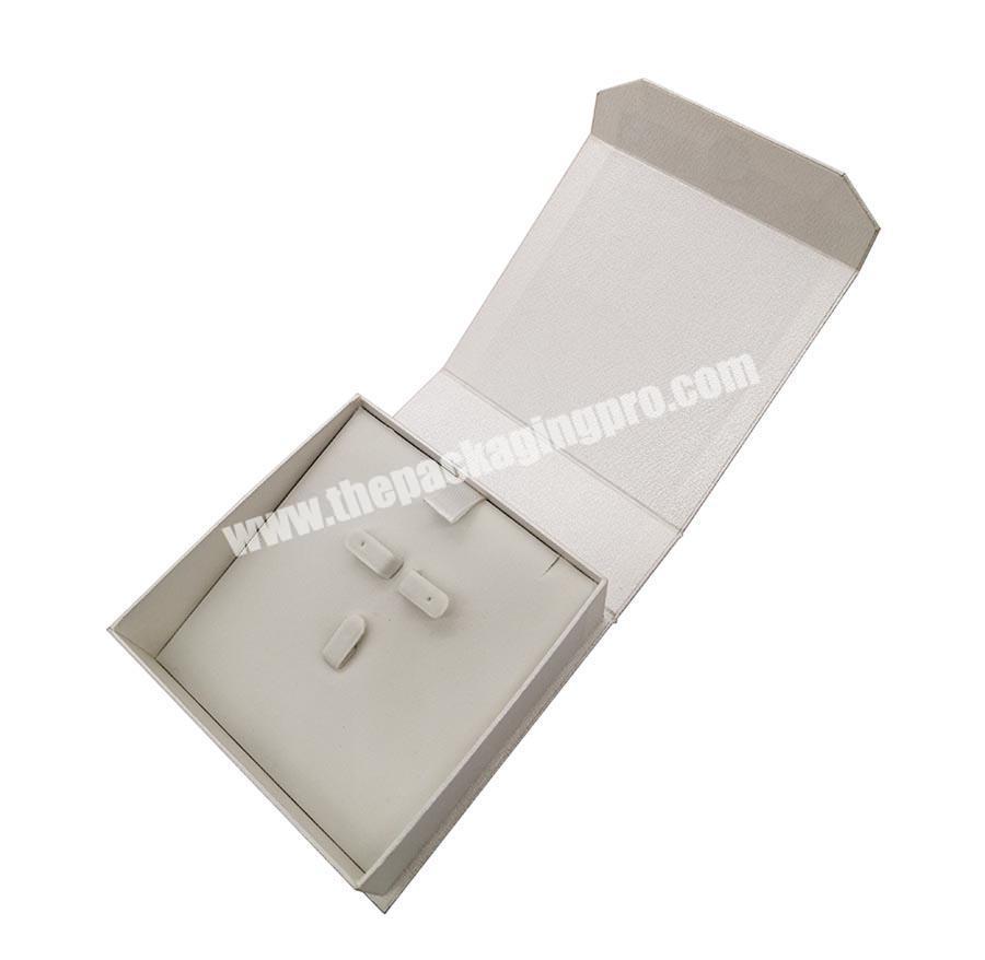 Wholesale Silver Fancy Paper Bracelet And Necklace Jewelry Box With Custom Logo