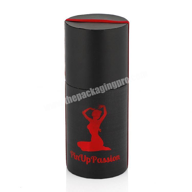 Wholesale custom teaperfumecosmetic cardboard cylinder gift box black paper tube packaging