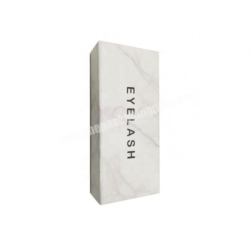 Wholesale marble luxury lash false eyelash packaging box  printing magnetic flip eyelash packaging paper box custom manufacturer