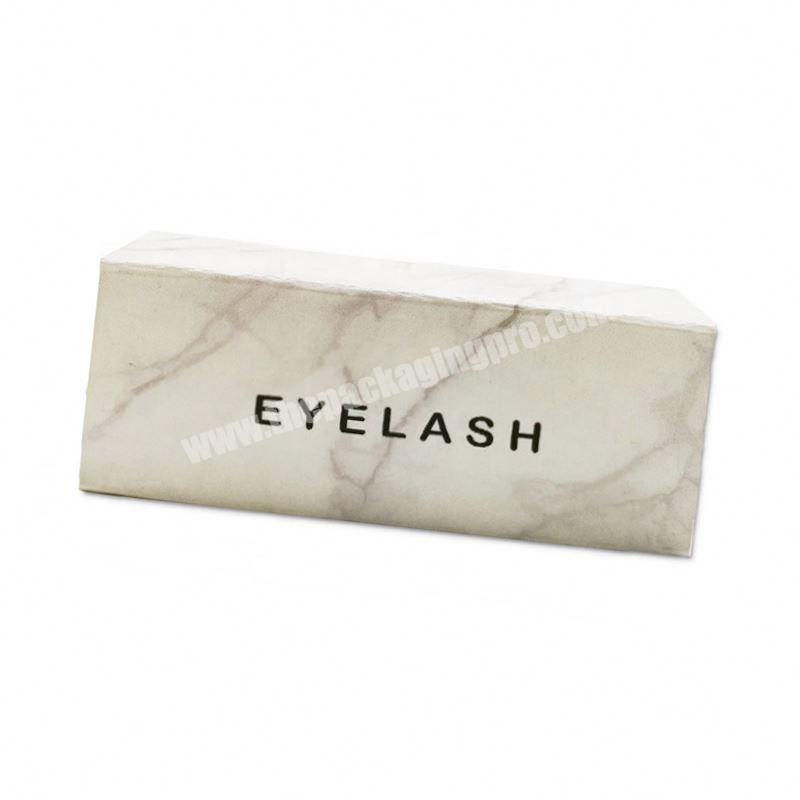 custom Wholesale marble luxury lash false eyelash packaging box  printing magnetic flip eyelash packaging paper box custom 
