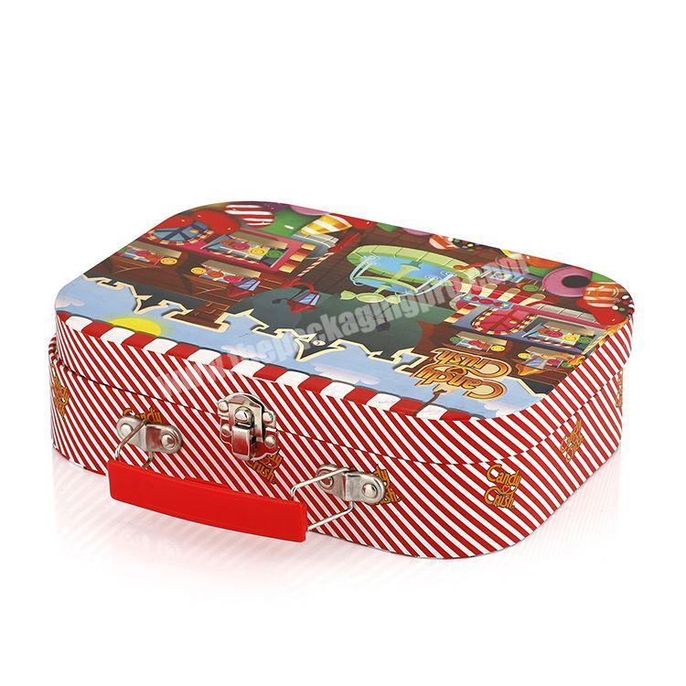 Wholesale portable cute decorative beautiful cardboard suitcase storage box