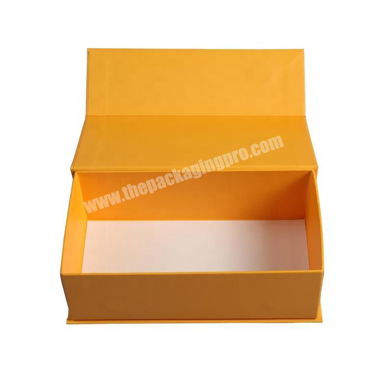 Yellow Gift Box Magnet Closed Packaging Cosmetic Gift Set Paper Box With Custom Logo