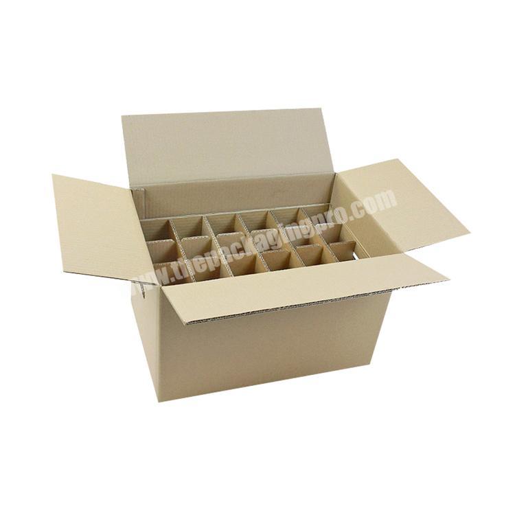 cardboard shipping packaging with box dividers