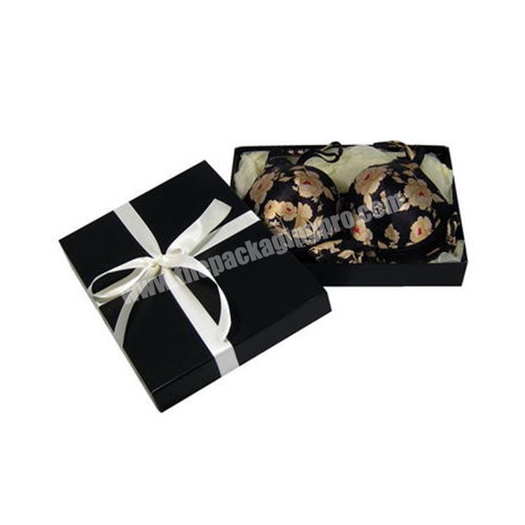 custom black packaging lingerie box packaging