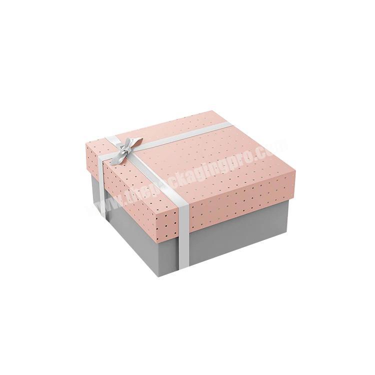 custom cardboard paper packaging gift box with ribbon