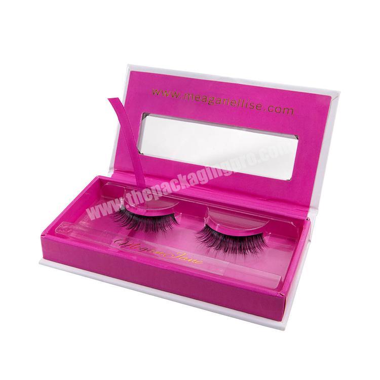 custom empty packaging pink eyelash box