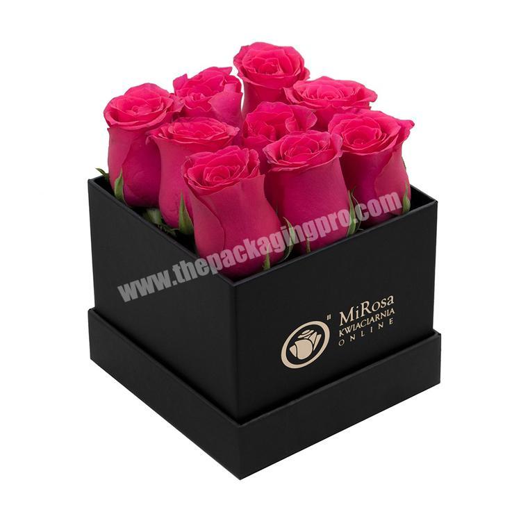 custom gift round white gold square flower box luxury