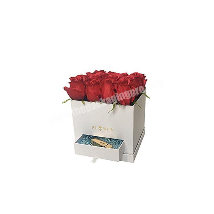 custom logo luxury flower box with drawer