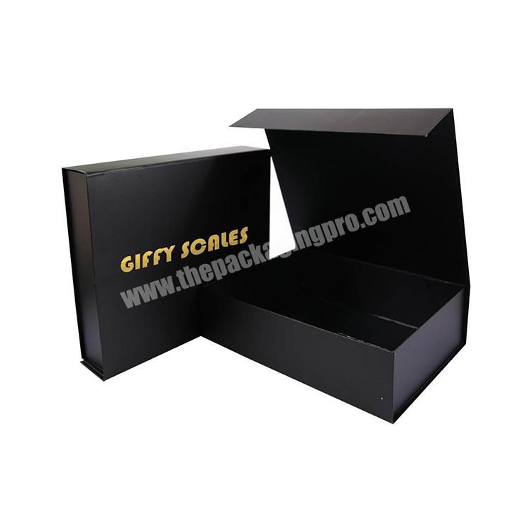 custom luxury black magnetic gift box packaging