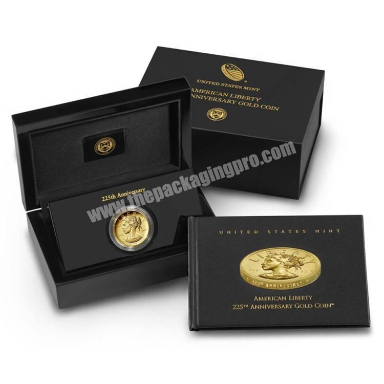 custom luxury cardboard gift gold coin box