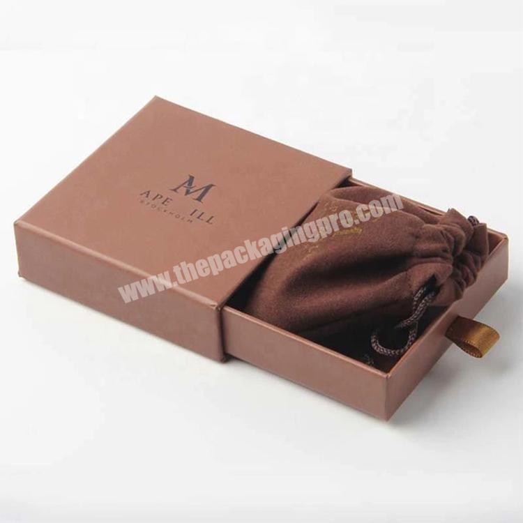 custom luxury packaging jewelry pouch with box