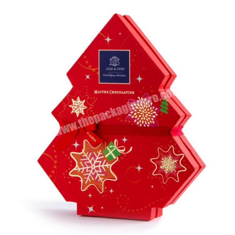 custom red christmas tree shape chocolate candy gift boxes