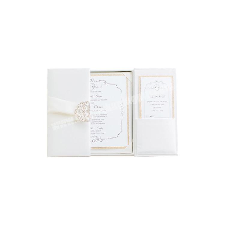 custom wholesale silk wedding card invite box