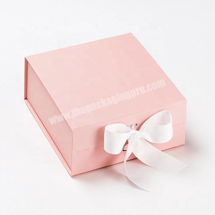 empty luxury custom packaging ribbon gift box