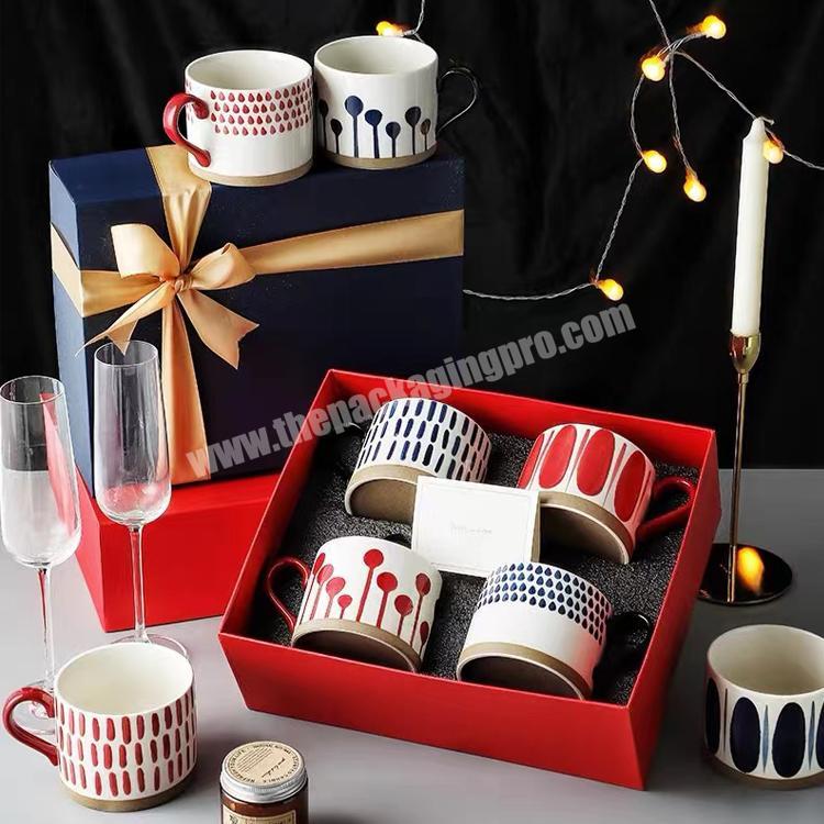 Coffee Mug Upscale Walnut Handle Exquisite Gift Box Set Ceramic