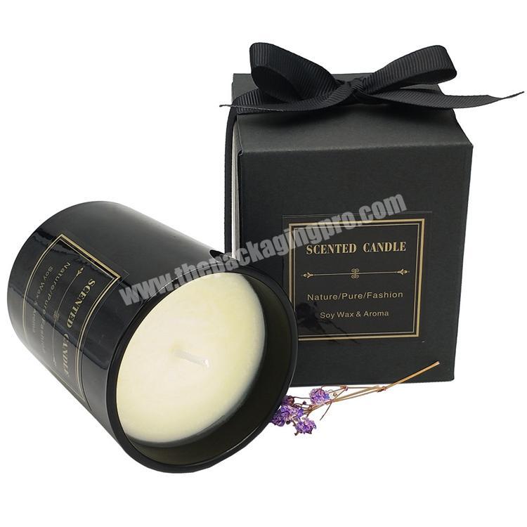 luxury custom rigid packaging black candle box