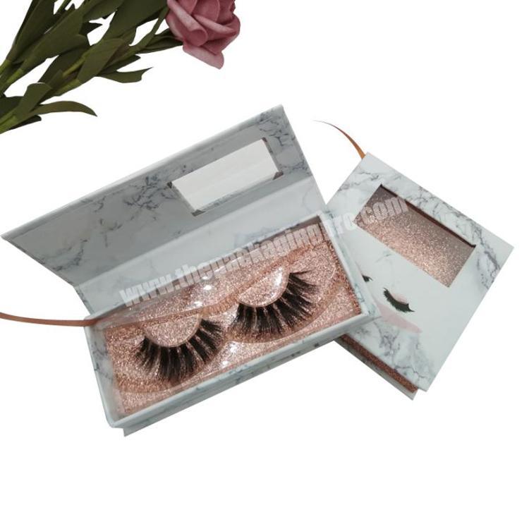 luxury empty container marble eyelash packaging box