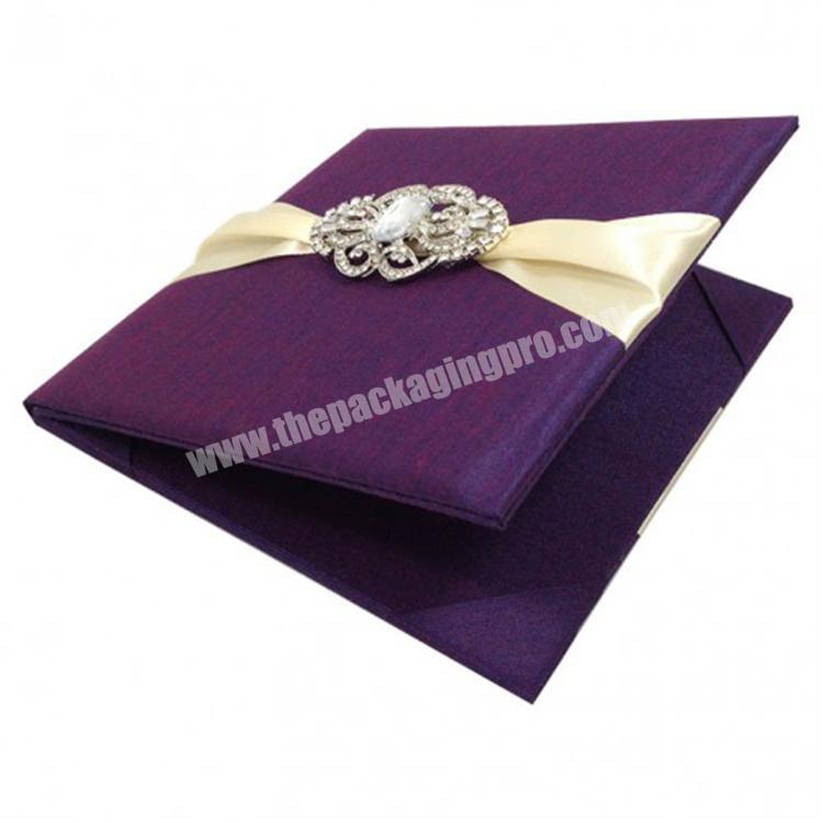 luxury wedding gift silk invitation box