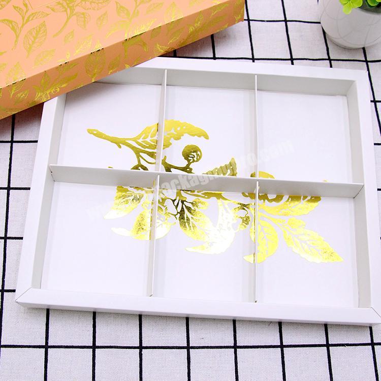luxury white lid and base cardboard gift box for sweetchocolatecandy with printing paper tray food packaging