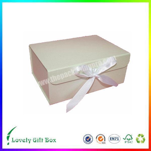 paper cardboard magnetic folding box with ribbon