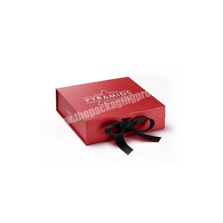 paper rigid ribbon packaging with handle gift set box
