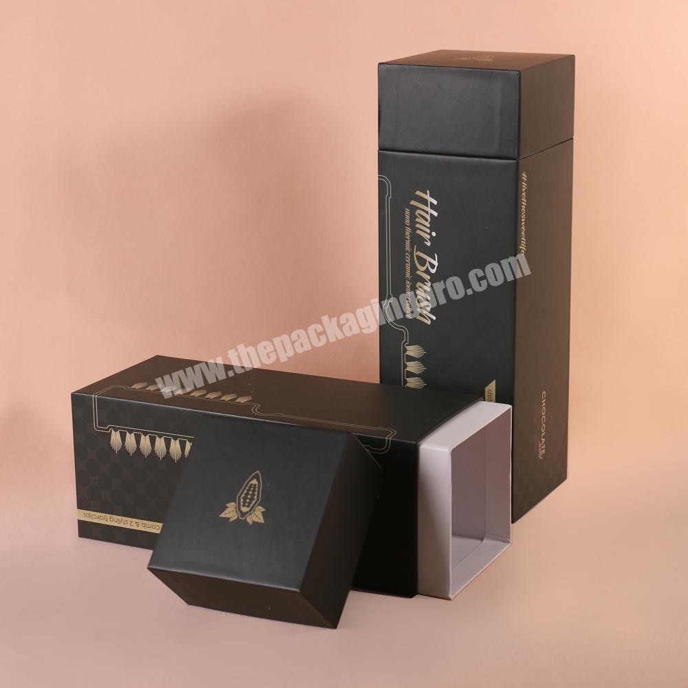 personal square custom logo elegant matte black packaging gift boxes