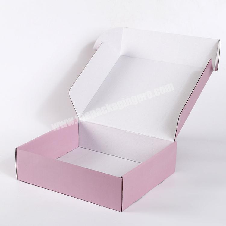 pink shipping boxes custom logo printed